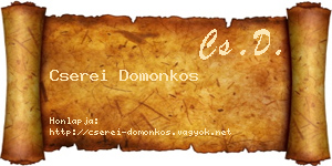 Cserei Domonkos névjegykártya